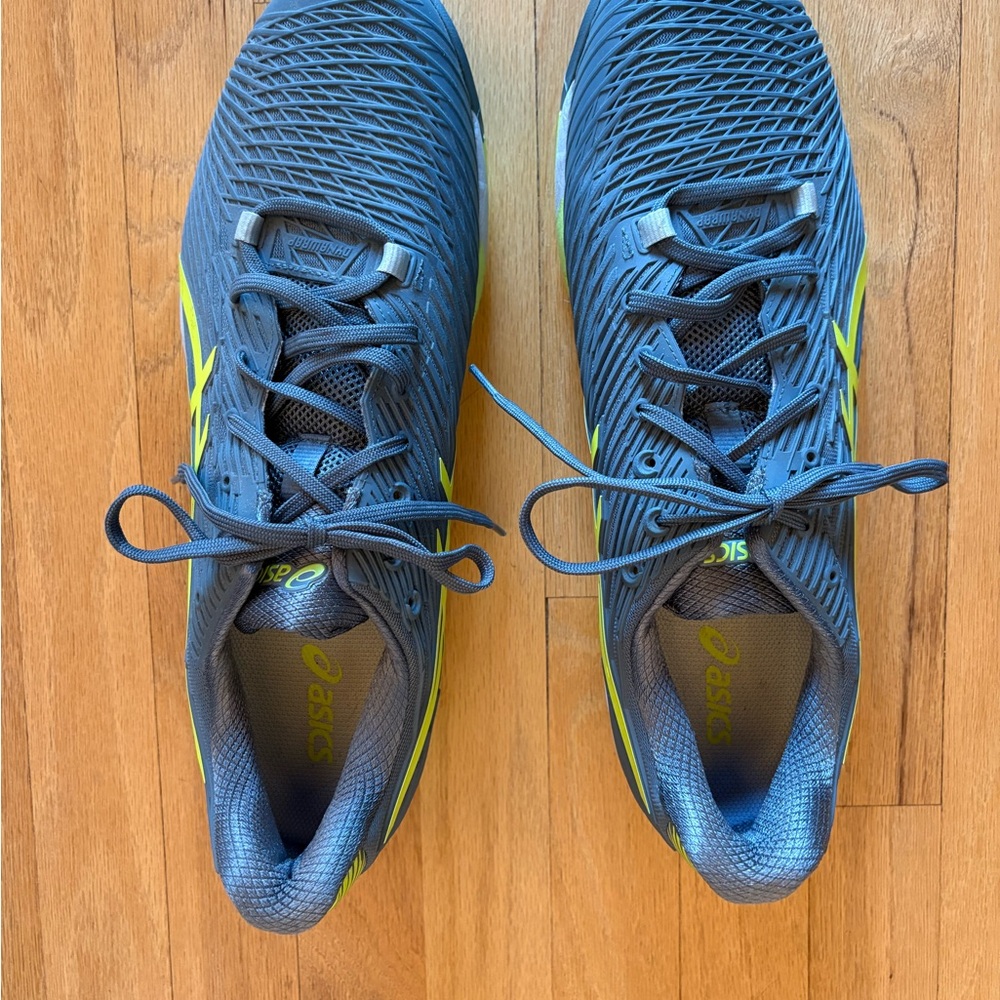 Asics Solution Speed FF2 Steel Blue and Hazard Green Men's 15